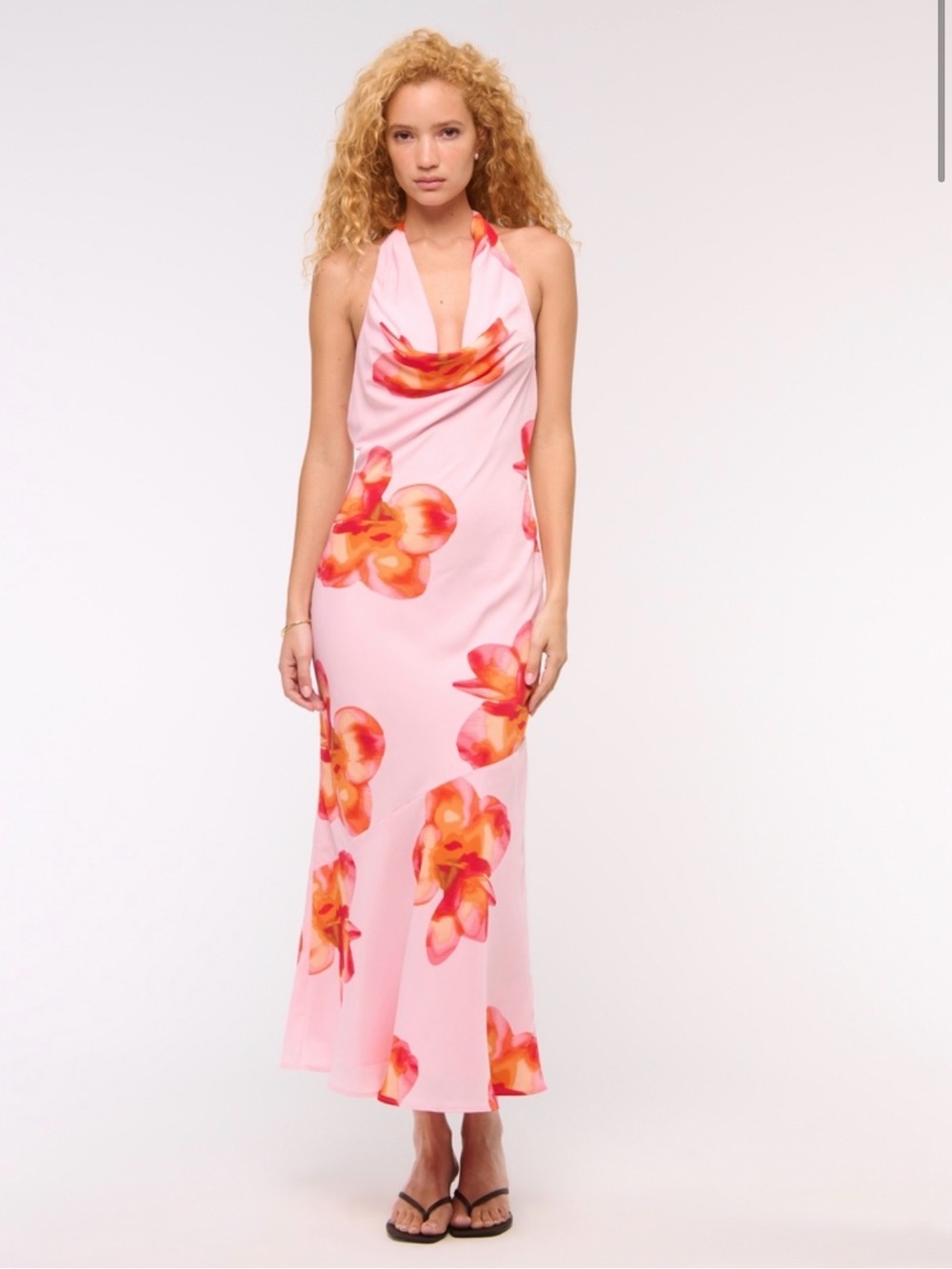 Cowl halter dress